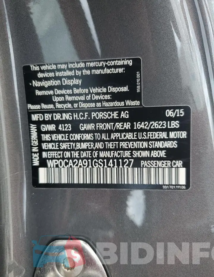 WP0CA2A91GS141127 Photo# 13