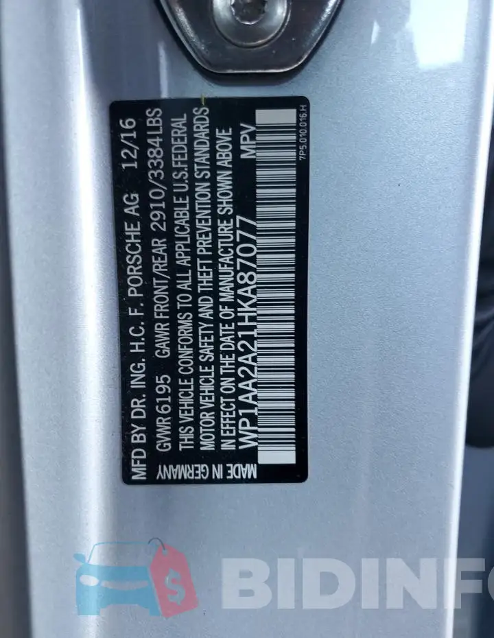 WP1AA2A21HKA87077 Photo# 12