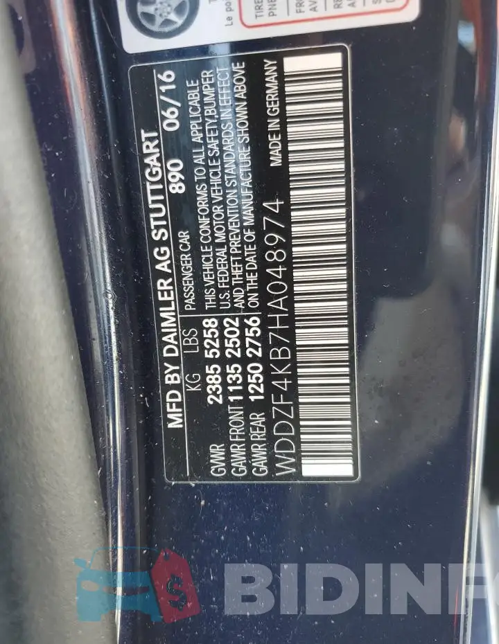WDDZF4KB7HA048974 Photo# 12