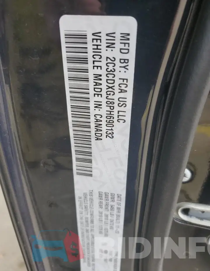 2C3CDXGJ8PH690132 Photo# 12