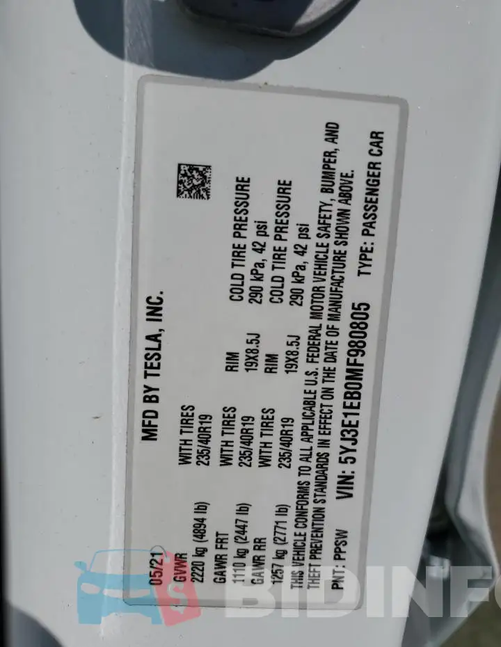 5YJ3E1EB0MF980805 Photo# 12