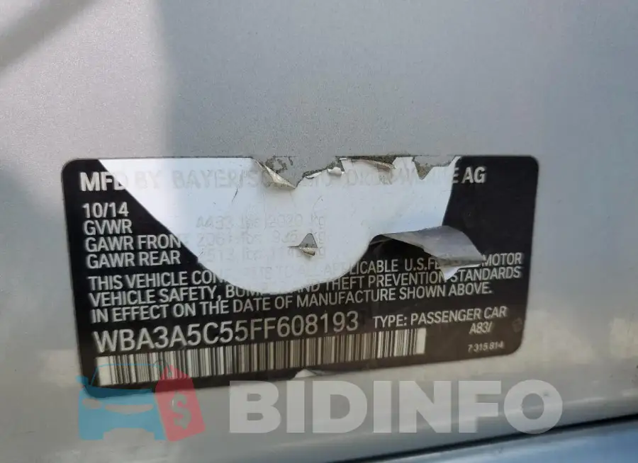 WBA3A5C55FF608193 Photo# 12