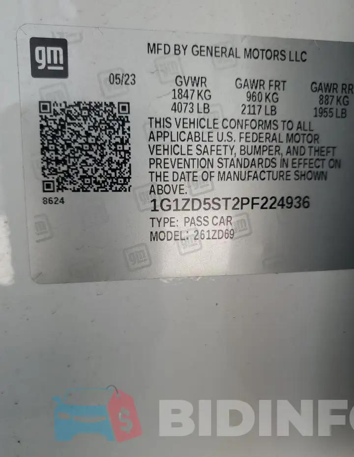 1G1ZD5ST2PF224936 Photo# 12