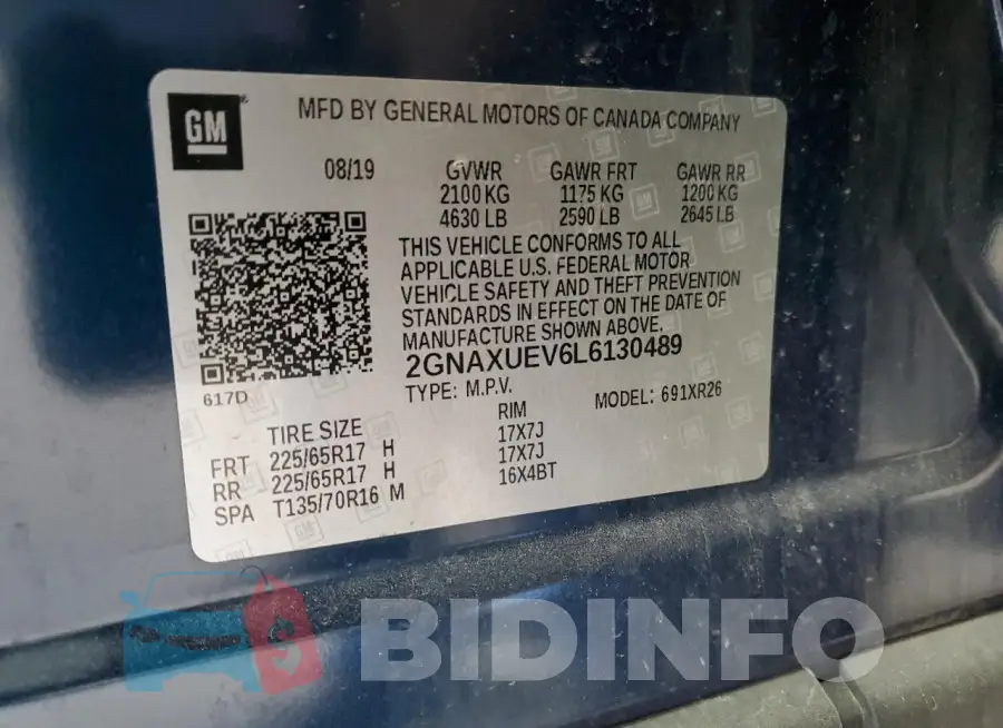 2GNAXUEV6L6130489 Photo# 12