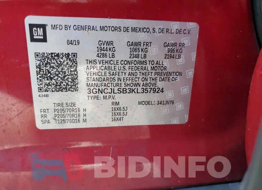 3GNCJLSB3KL357924 Photo# 14