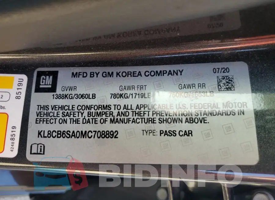 KL8CB6SA0MC708892 Photo# 13