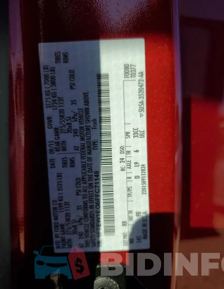 1FTEW1EG6FFC71148 Photo# 13