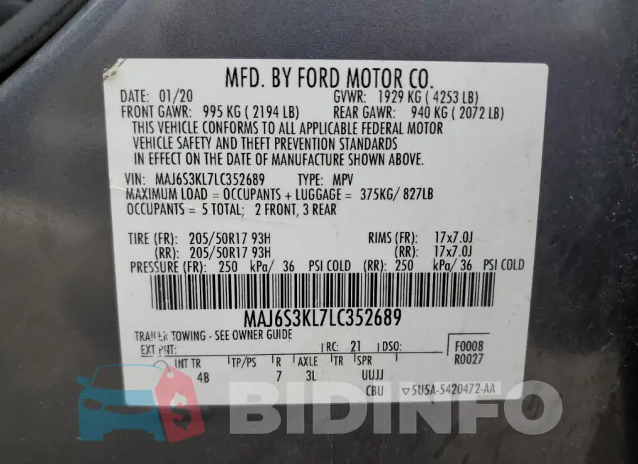 MAJ6S3KL7LC352689 Photo# 13