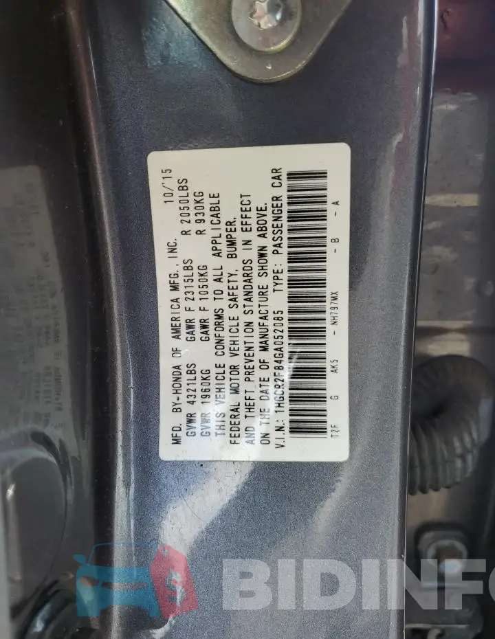1HGCR2F84GA052085 Photo# 12
