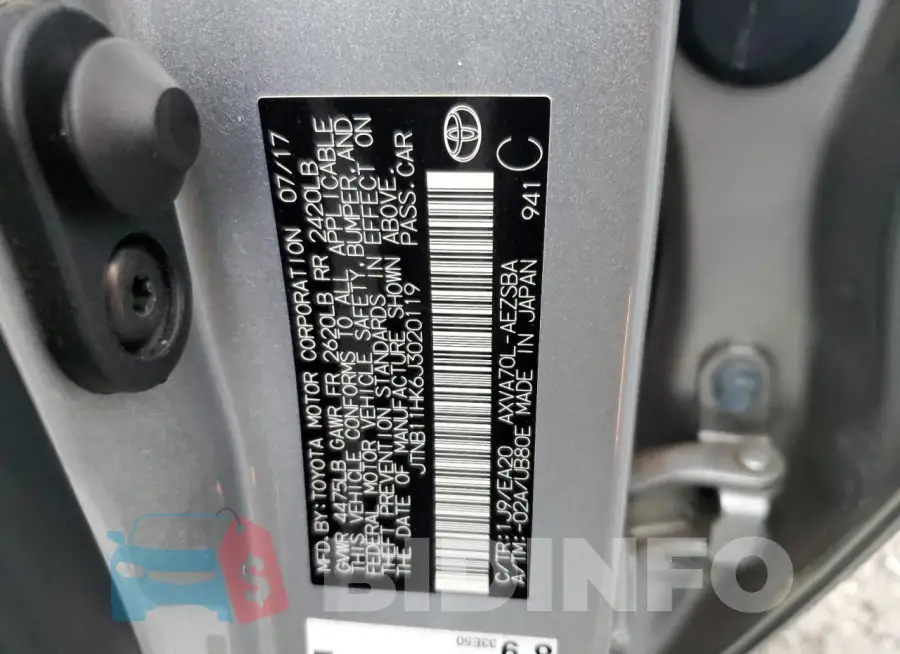JTNB11HK6J3020119 Photo# 12