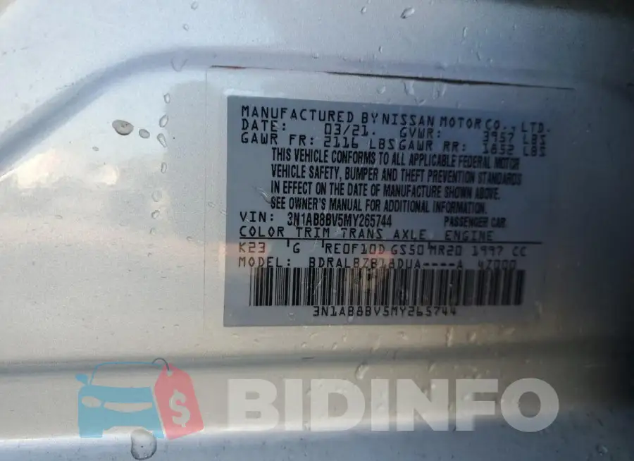 3N1AB8BV5MY265744 Photo# 13