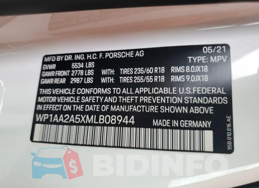 WP1AA2A5XMLB08944 Photo# 14