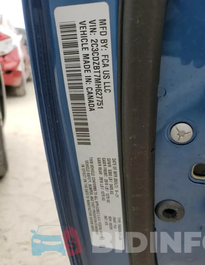 2C3CDZBT7MH627751 Photo# 13