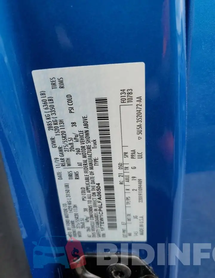 1FTEW1CP6LFA06504 Photo# 12
