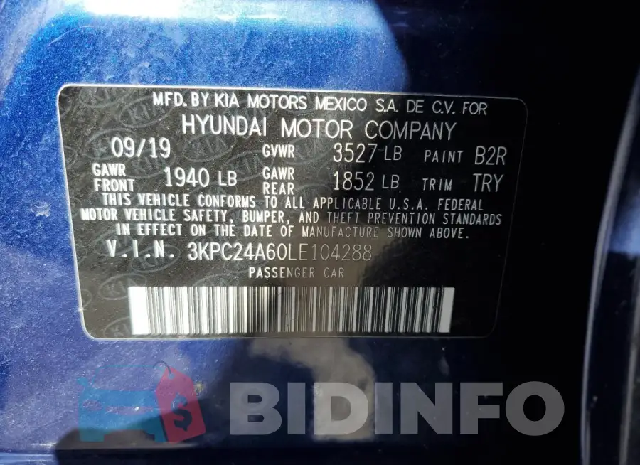 3KPC24A60LE104288 Photo# 13