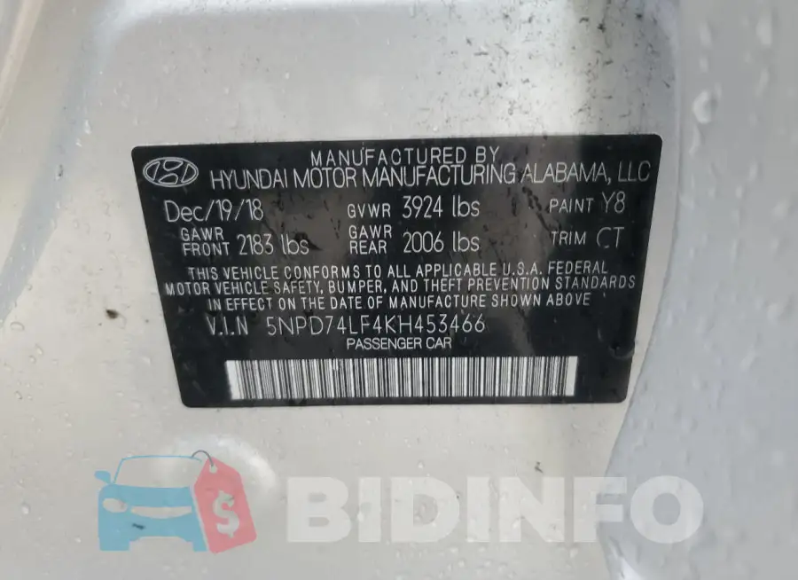 5NPD74LF4KH453466 Photo# 13
