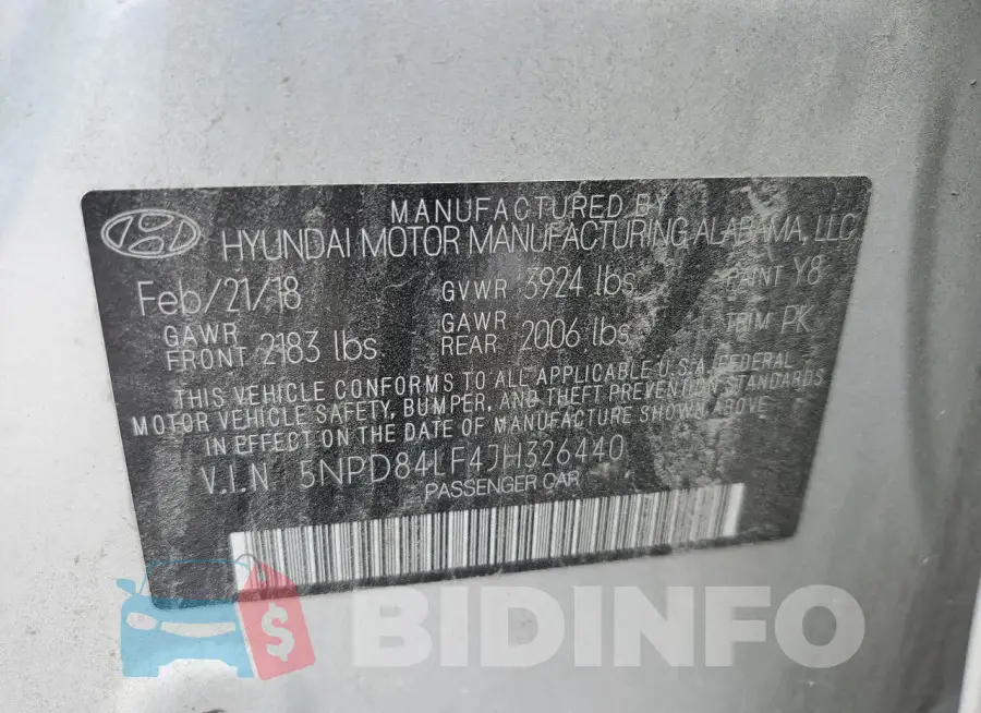 5NPD84LF4JH326440 Photo# 12