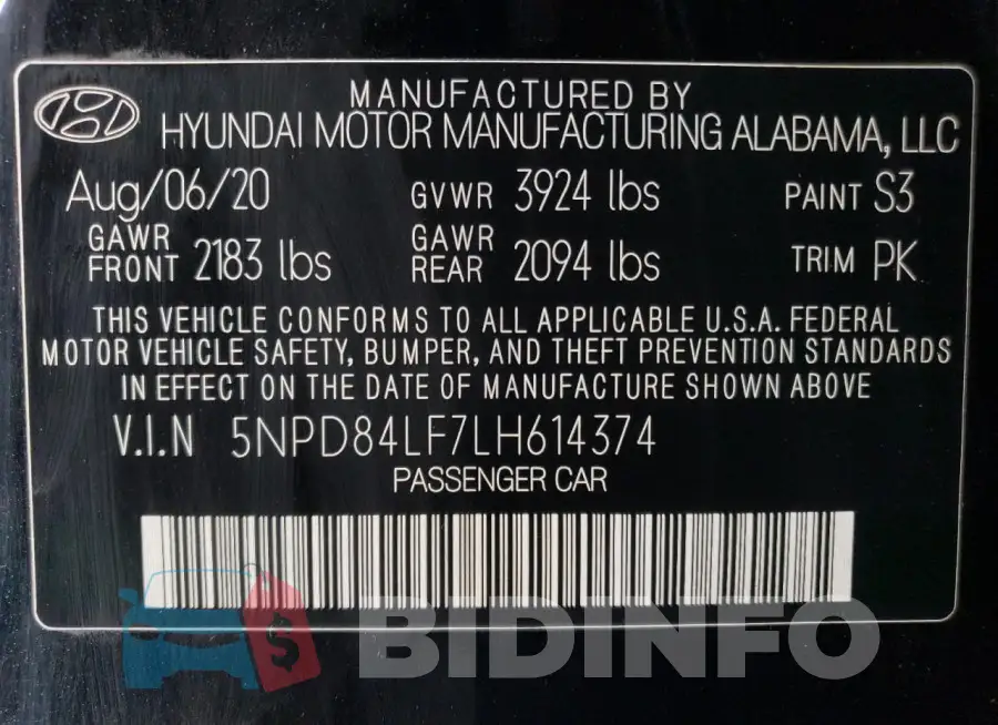 5NPD84LF7LH614374 Photo# 13