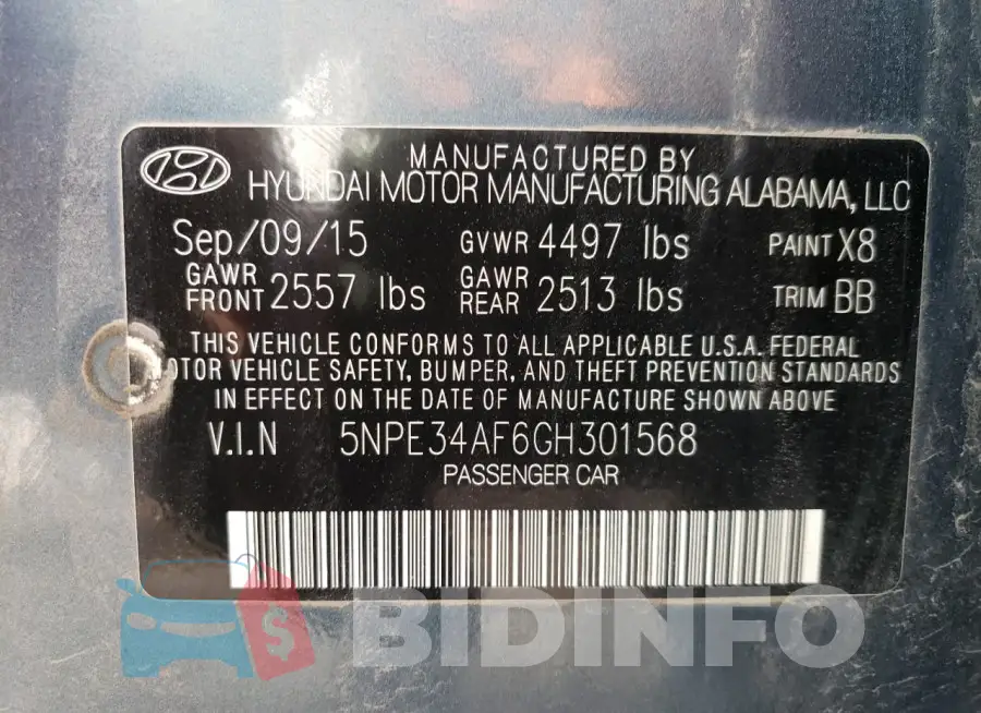 5NPE34AF6GH301568 Photo# 13