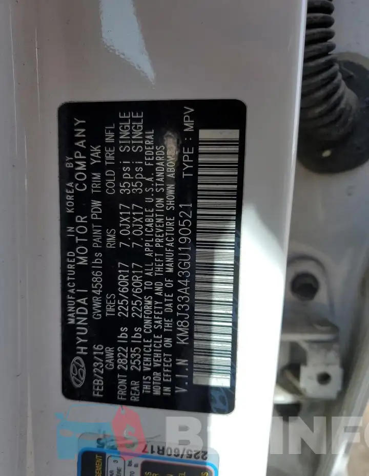 KM8J33A43GU190521 Photo# 12