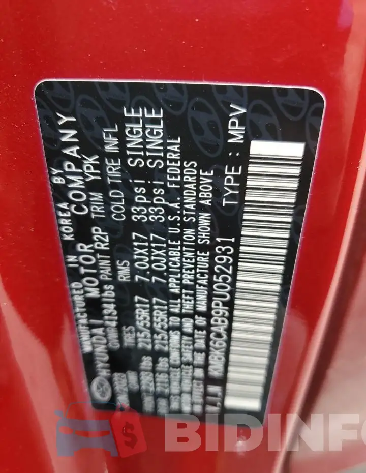 KM8K6CAB9PU052931 Photo# 13