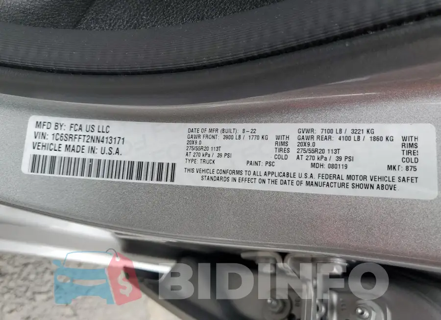 1C6SRFFT2NN413171 Photo# 12