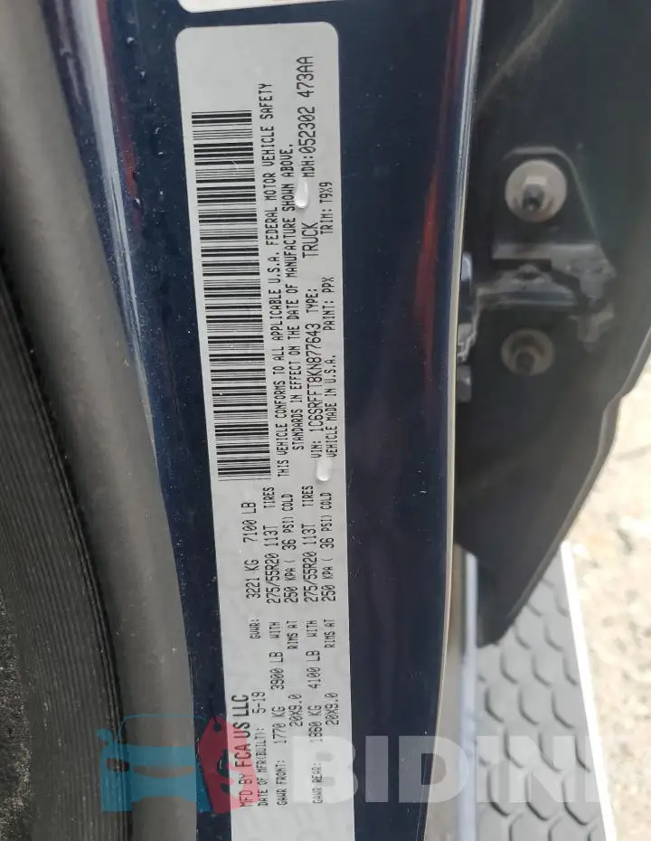 1C6SRFFT8KN877643 Photo# 12