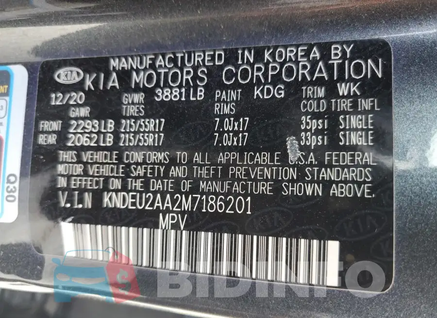 KNDEU2AA2M7186201 Photo# 12