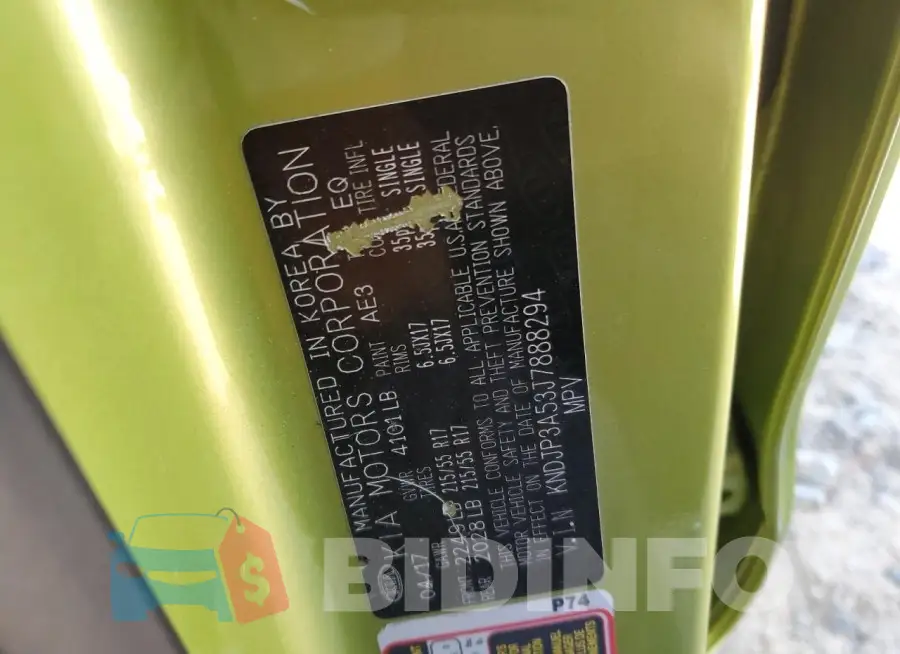 KNDJP3A53J7888294 Photo# 12
