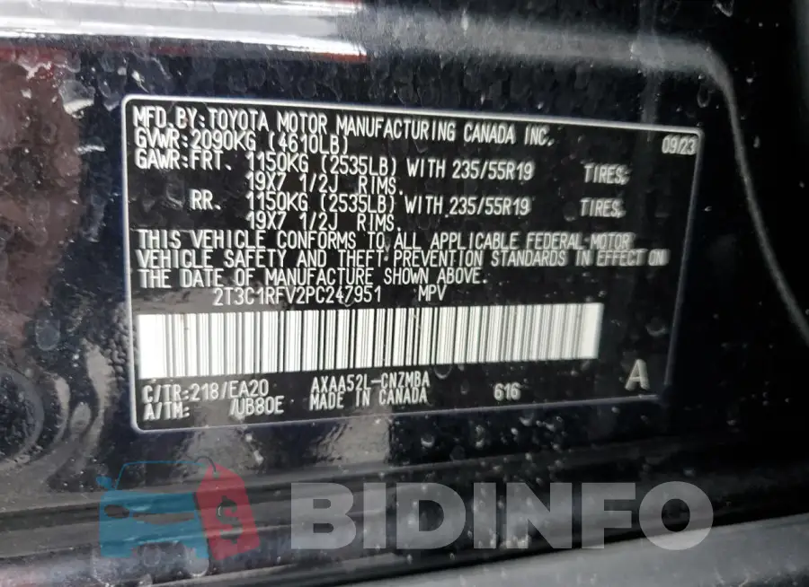 2T3C1RFV2PC247951 Photo# 14