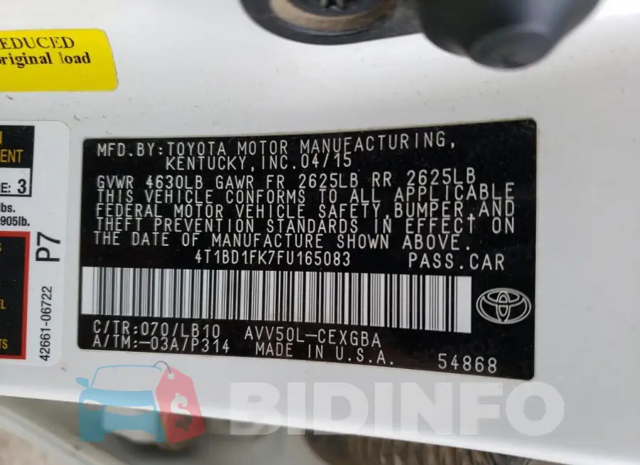 4T1BD1FK7FU165083 Photo# 12