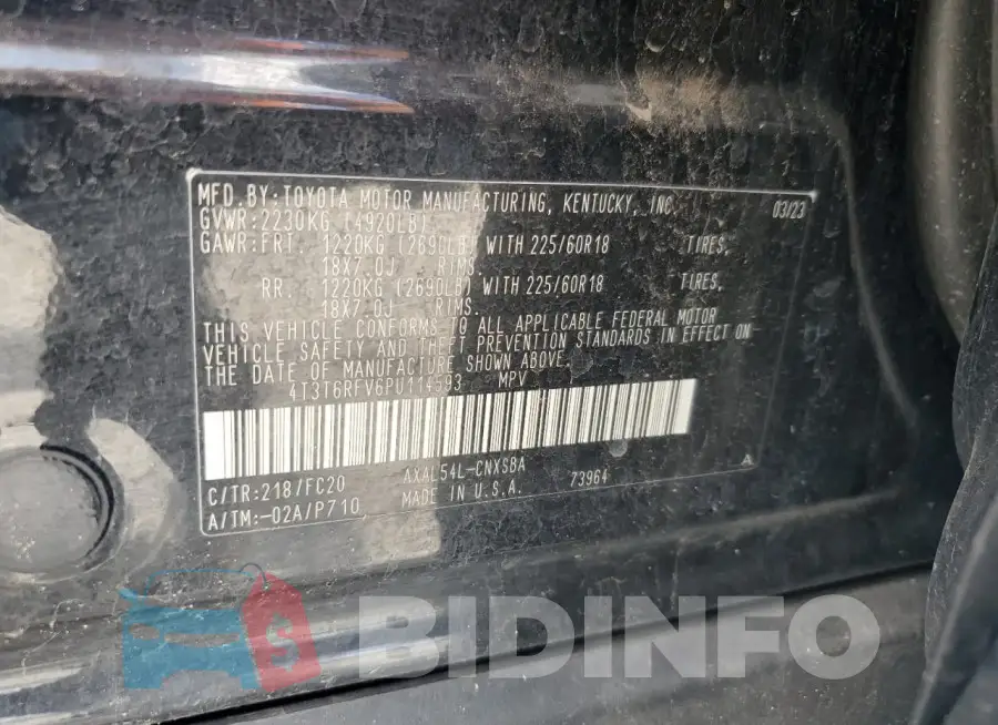 4T3T6RFV6PU114593 Photo# 14