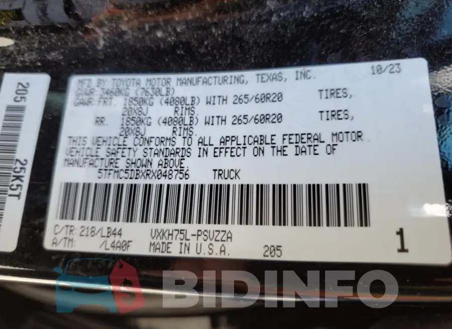 5TFMC5DBXRX048756 Photo# 12