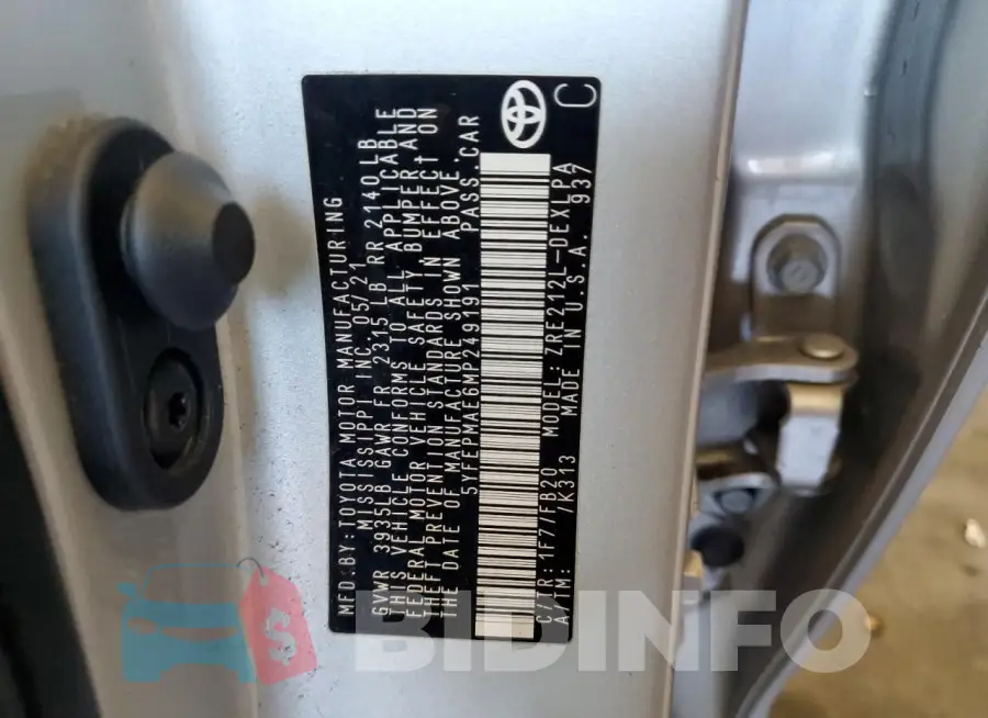 5YFEPMAE6MP249191 Photo# 12