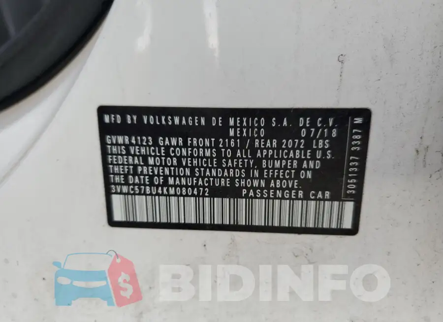 3VWC57BU4KM080472 Photo# 12