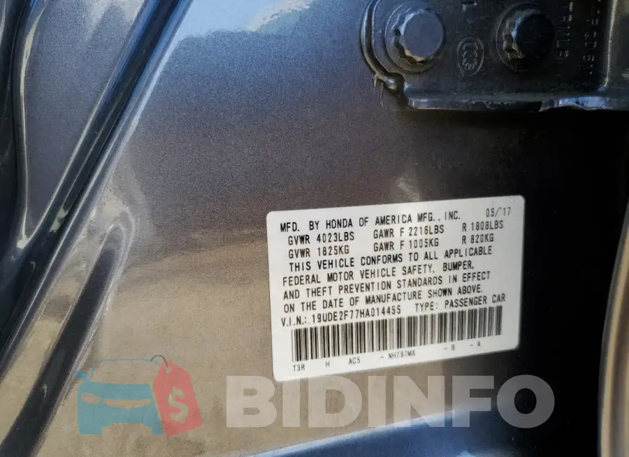 19UDE2F77HA014455 Photo# 12