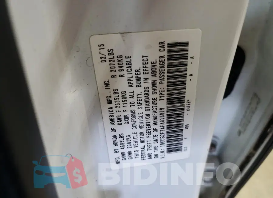 19UUB2F3XFA018079 Photo# 12