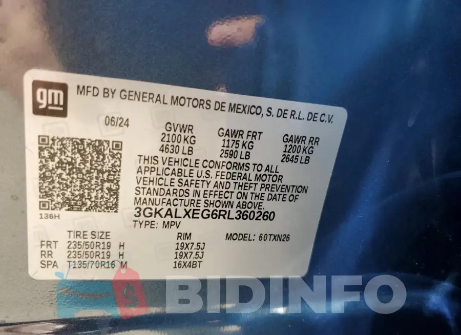 3GKALXEG6RL360260 Photo# 14