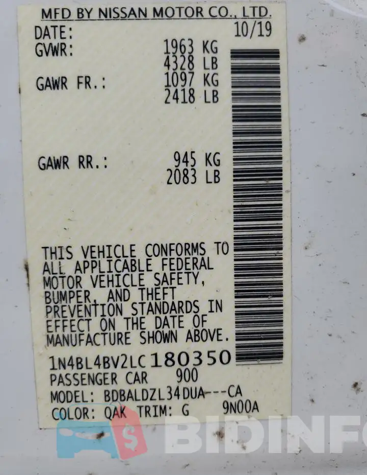1N4BL4BV2LC180350 Photo# 13