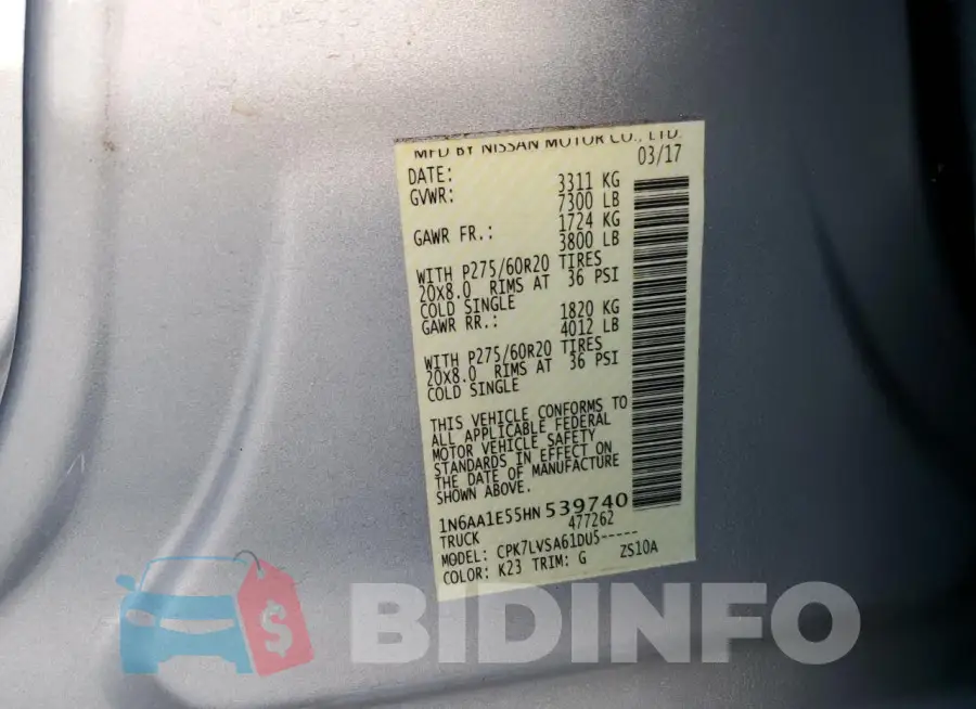 1N6AA1E55HN539740 Photo# 12