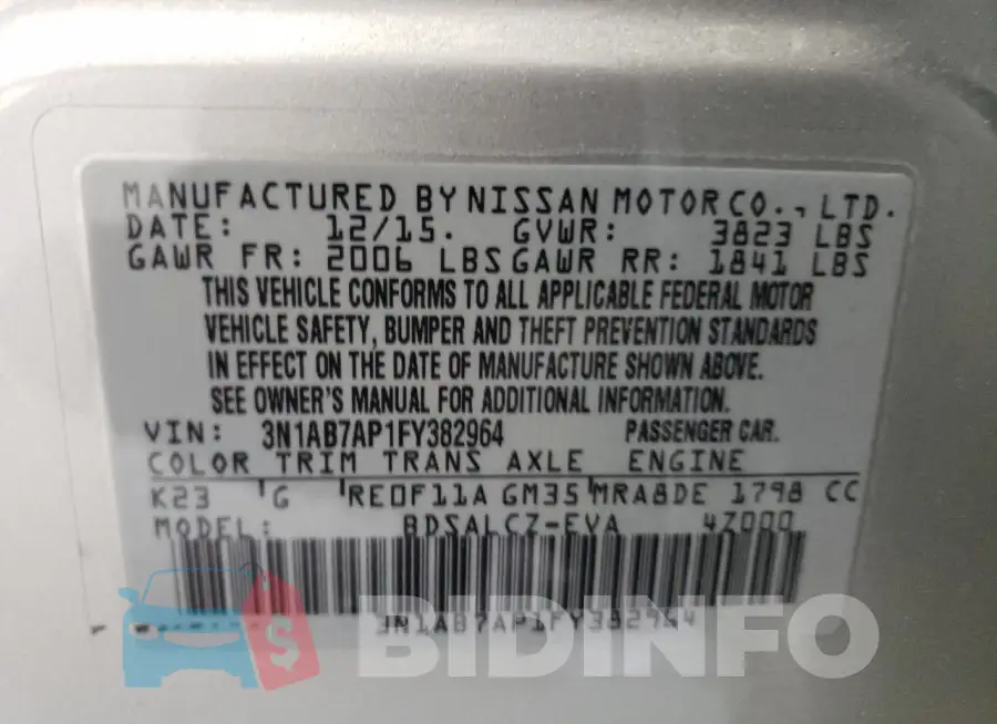 3N1AB7AP1FY382964 Photo# 12