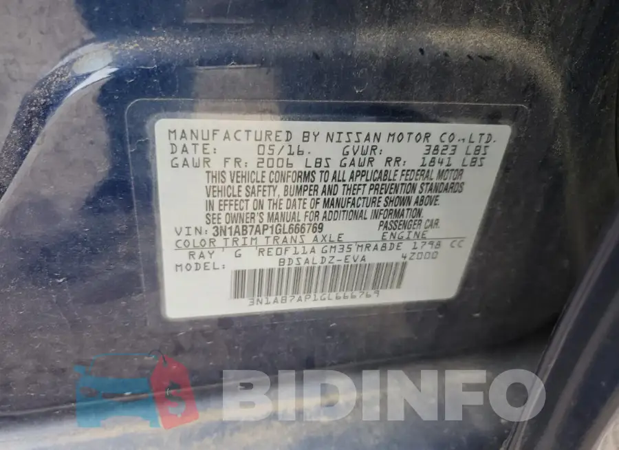 3N1AB7AP1GL666769 Photo# 12