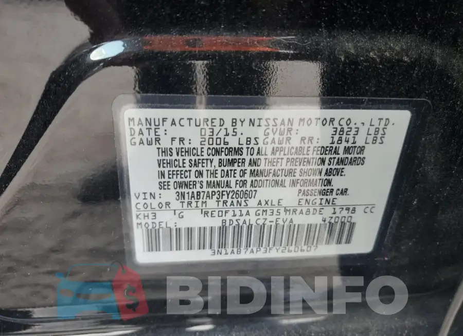3N1AB7AP3FY260607 Photo# 13