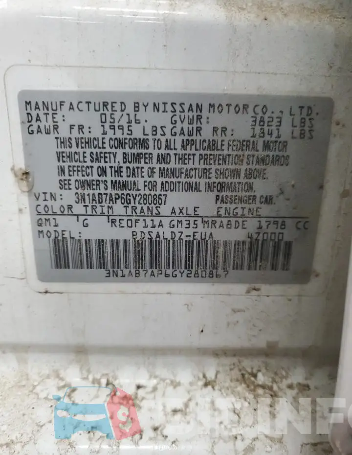 3N1AB7AP6GY280867 Photo# 12