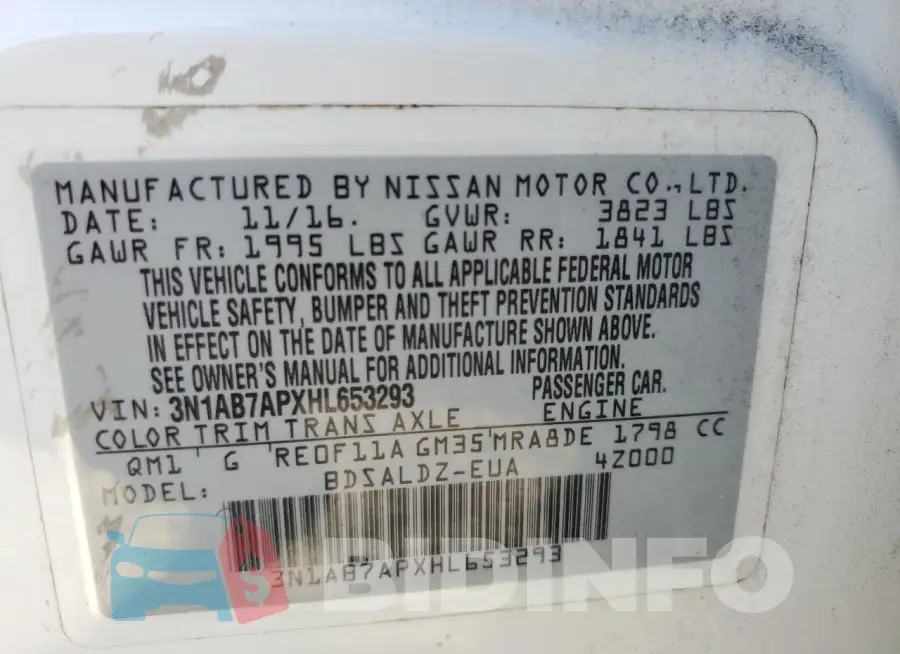 3N1AB7APXHL653293 Photo# 13