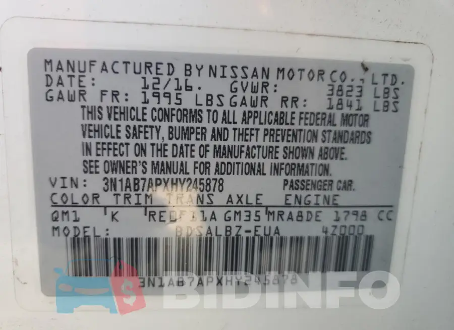 3N1AB7APXHY245878 Photo# 13