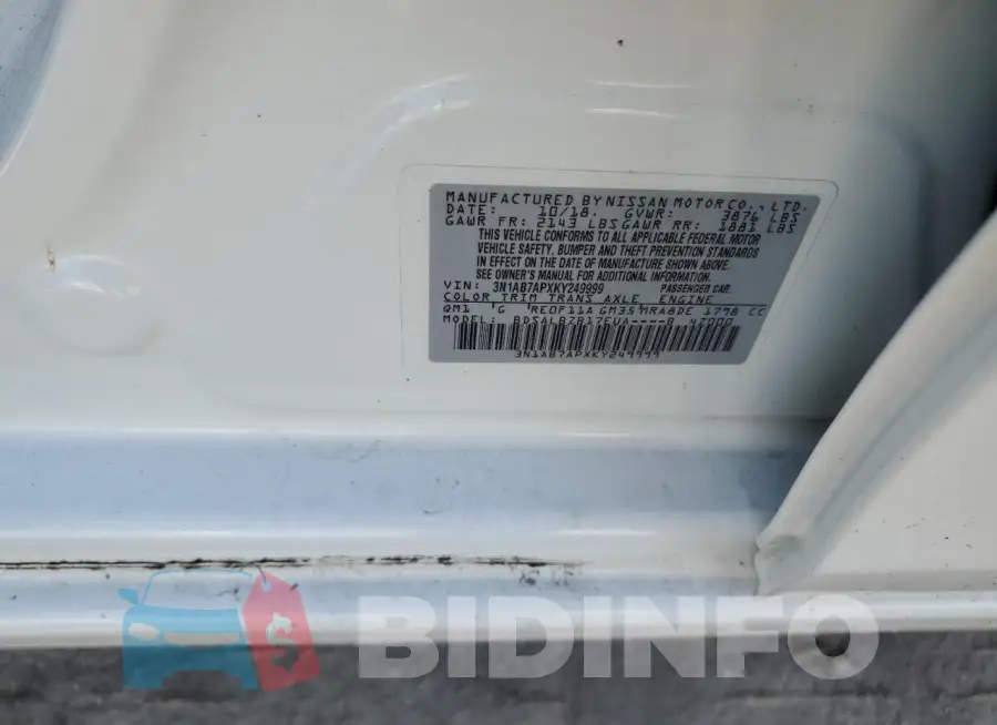 3N1AB7APXKY249999 Photo# 13