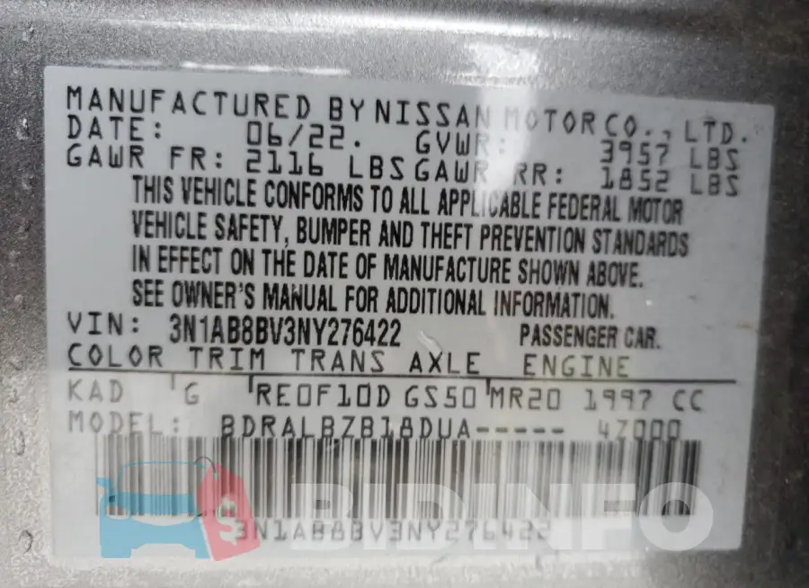 3N1AB8BV3NY276422 Photo# 13