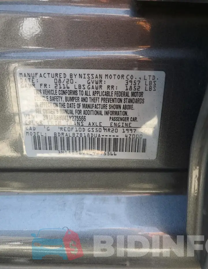3N1AB8BV4LY275566 Photo# 13