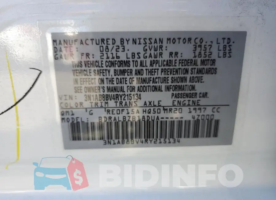 3N1AB8BV4RY215134 Photo# 12